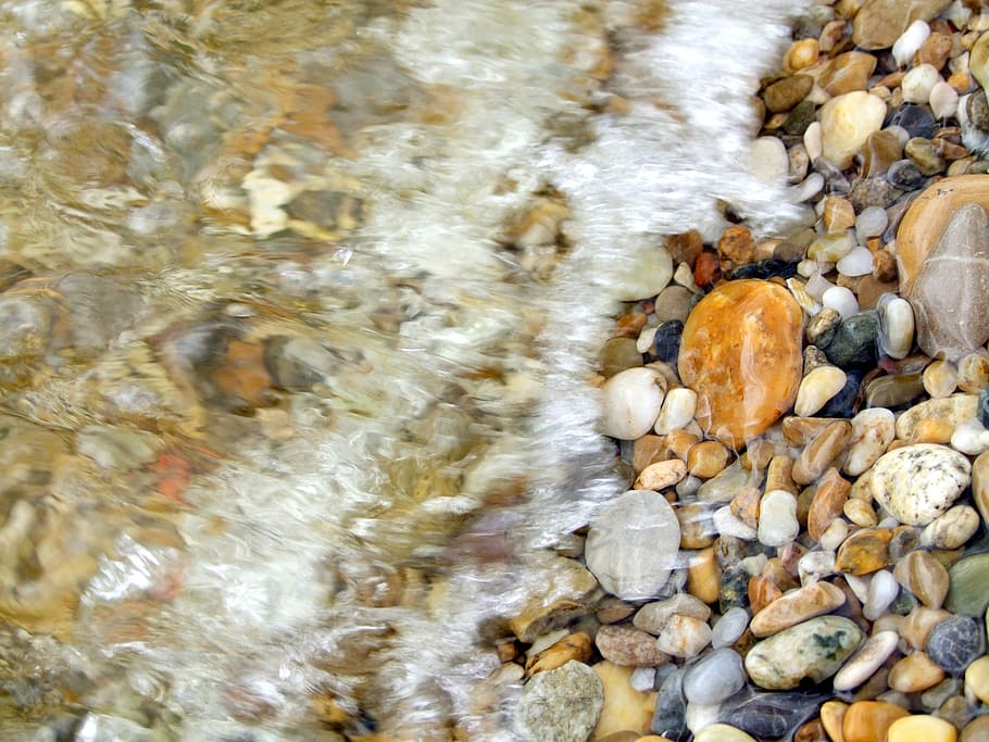 stone, wave, water, macro, nature, peace, no people, day, rock HD wallpaper