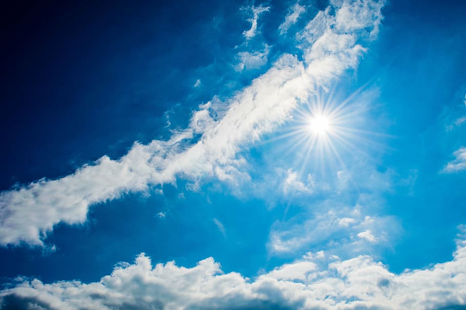 high angle photography of white cloud formation at sky during a sunny day HD wallpaper