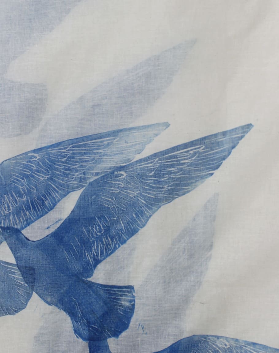 white and blue eagle print textile, wind, summer, landscape HD wallpaper