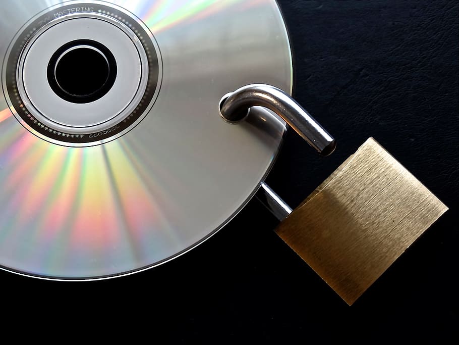 compact disc with padlock, Privacy Policy, Data Security, Encrypted, HD wallpaper