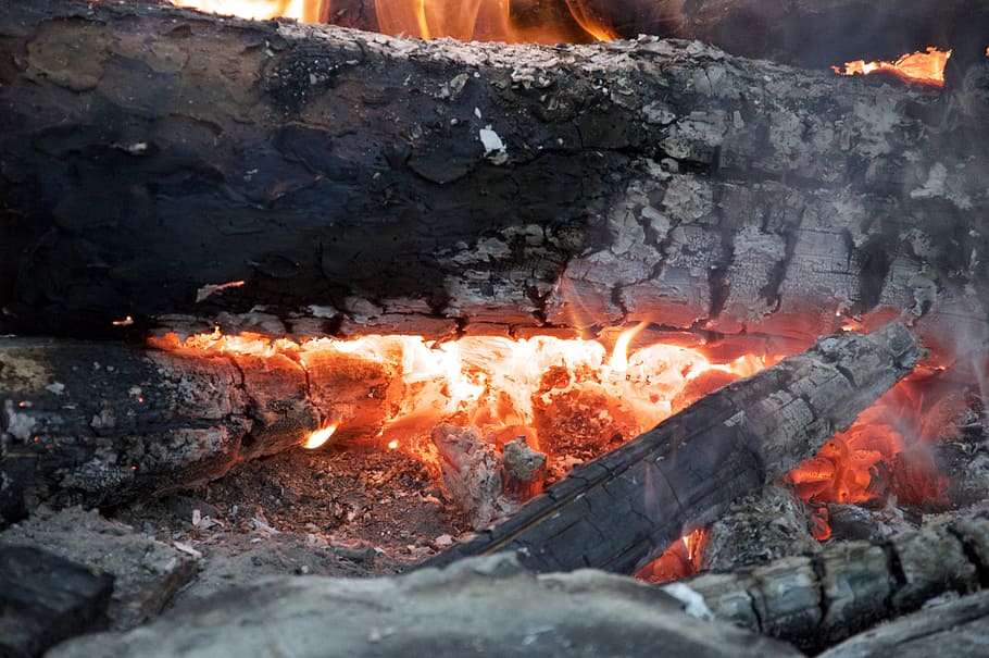 Bonfire, Campfire, Fire, Flame, Light, heat, hot, warm, nature HD wallpaper