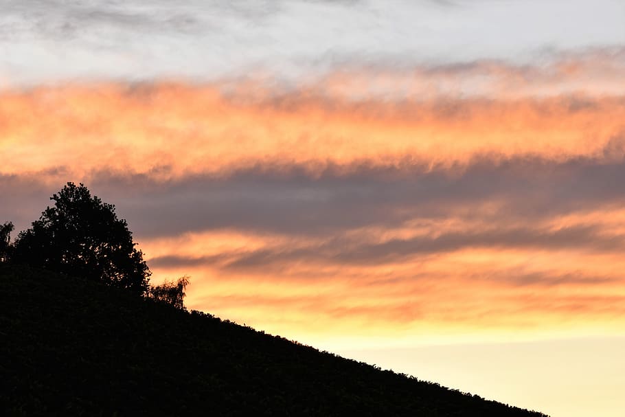 sky, mood, clouds, sunrise, landscape, nature, morgenstimmung HD wallpaper