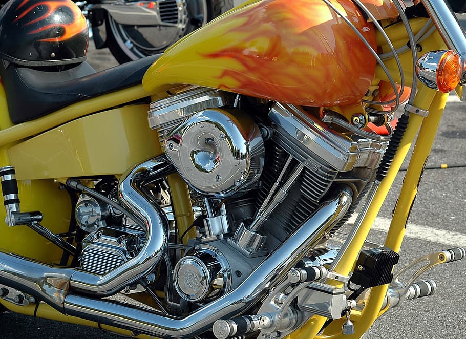 motorcycle, engine, chrome, shiny, clean, motorbike, transportation HD wallpaper