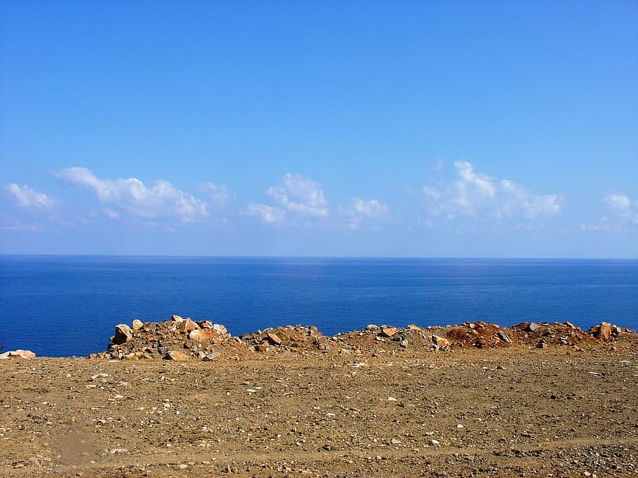 crete, greece, view, holidays, water, sea, landscape, beach HD wallpaper
