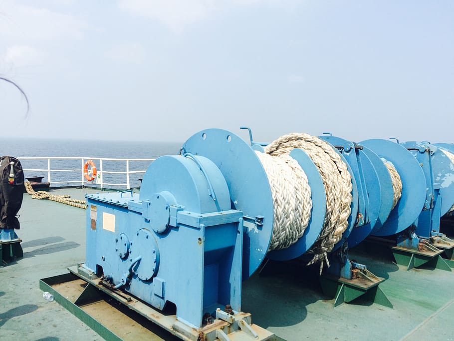 rope, ship, blue, sea, day, sky, blue sky, water, nautical vessel HD wallpaper