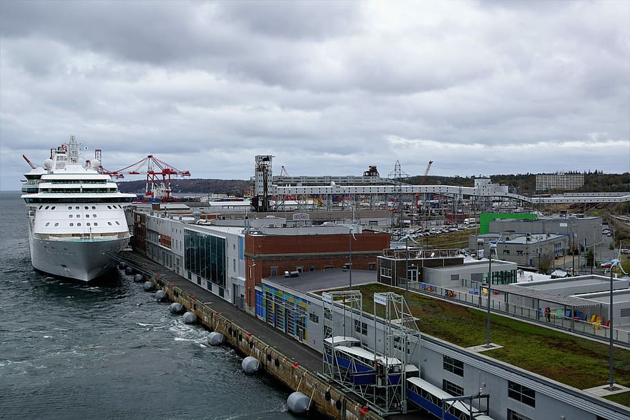 Port, Halifax, Canada, arhitecture, storm, winter, autumn, water HD wallpaper