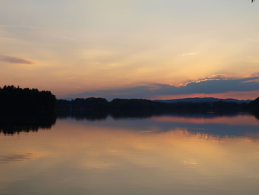 west, sun, landscape, reflection, water, tranquility, scenics - nature HD wallpaper