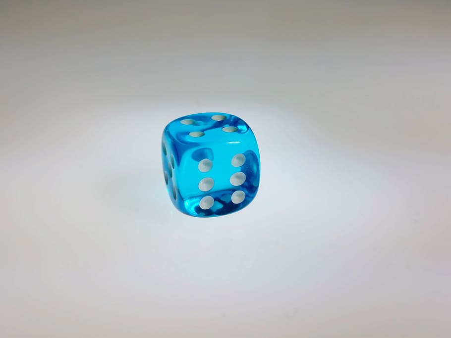 Cube, Luck, Play, Transparent, blue, close-up, colored background HD wallpaper