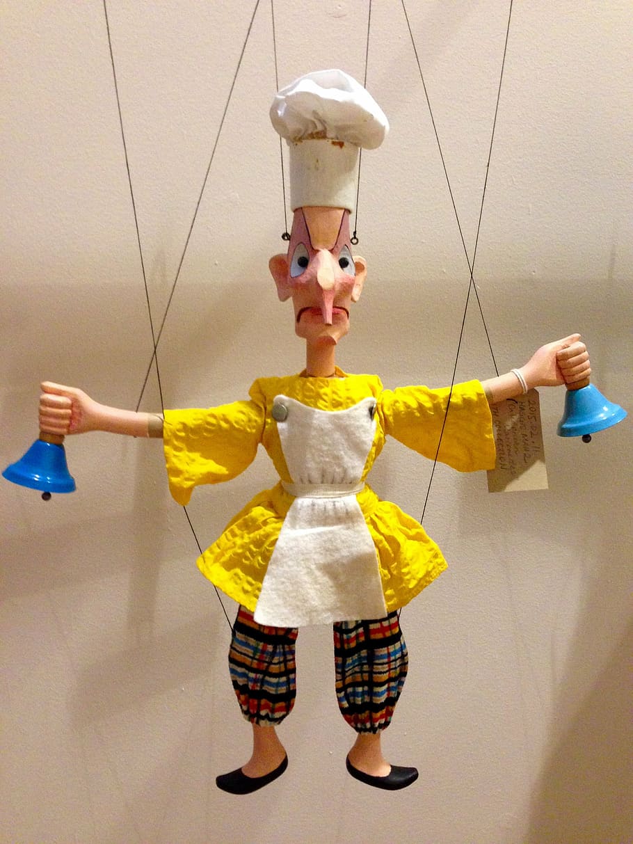 puppet, chef, cook, marionette, indoors, representation, human representation HD wallpaper