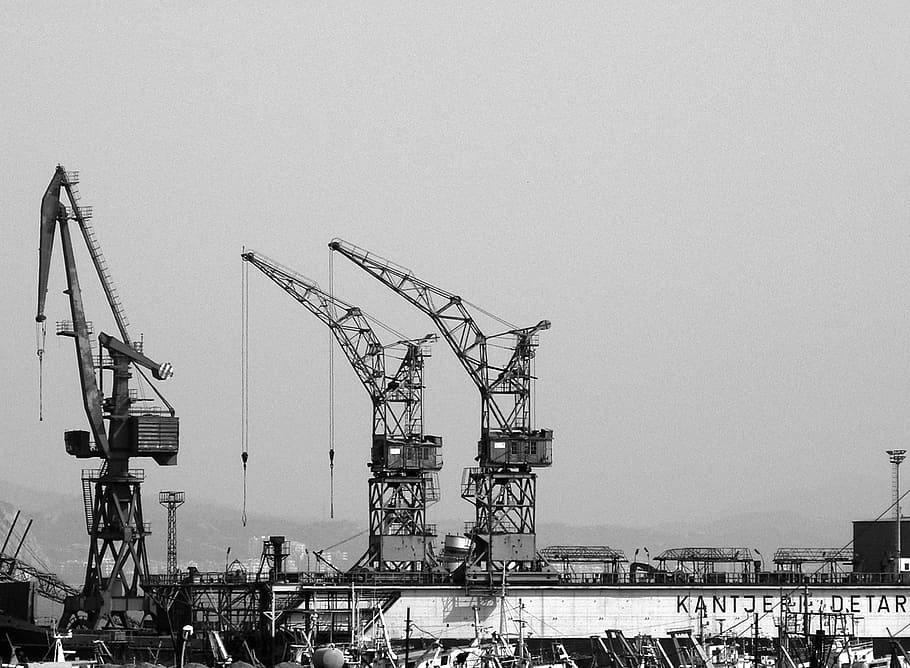 cranes, construction, construction site, building, development HD wallpaper