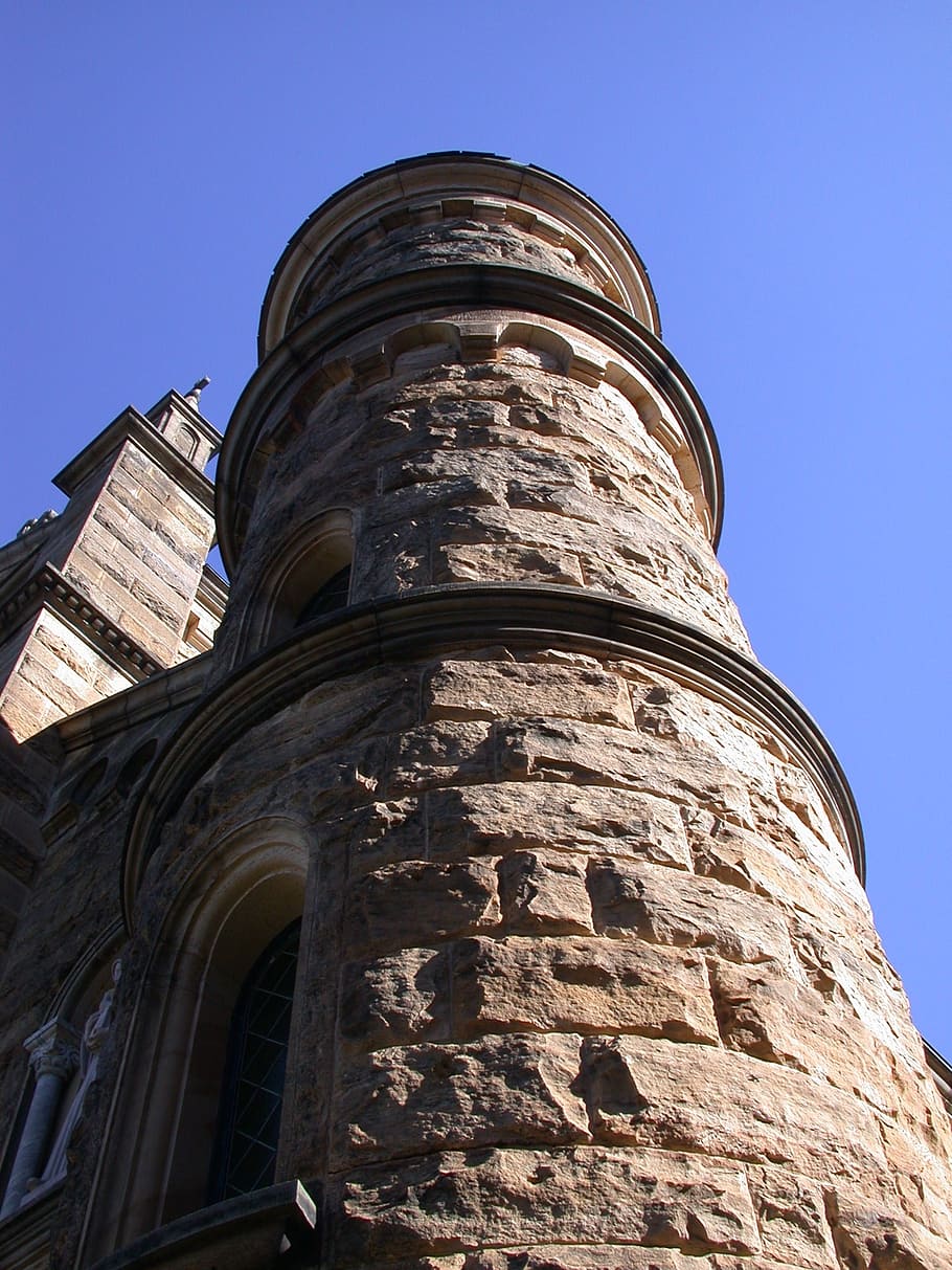 church, monastery, tower, blue, catholic, architecture, religion HD wallpaper
