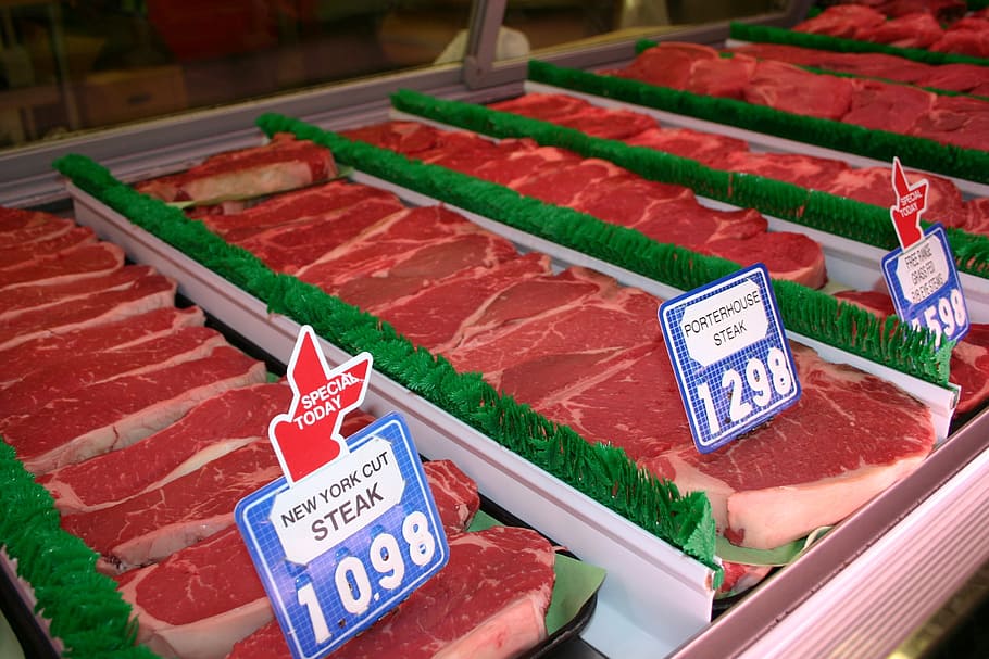 meat, discount, fresh, food, food and drink, freshness, for sale HD wallpaper