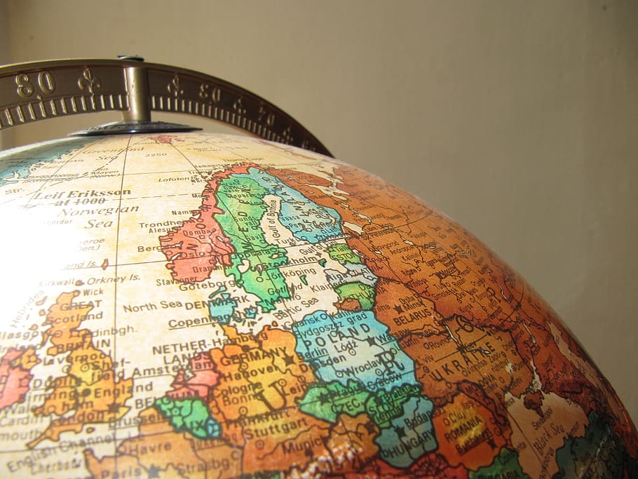 table globe, earth, old globe, map, world map, indoors, physical geography HD wallpaper