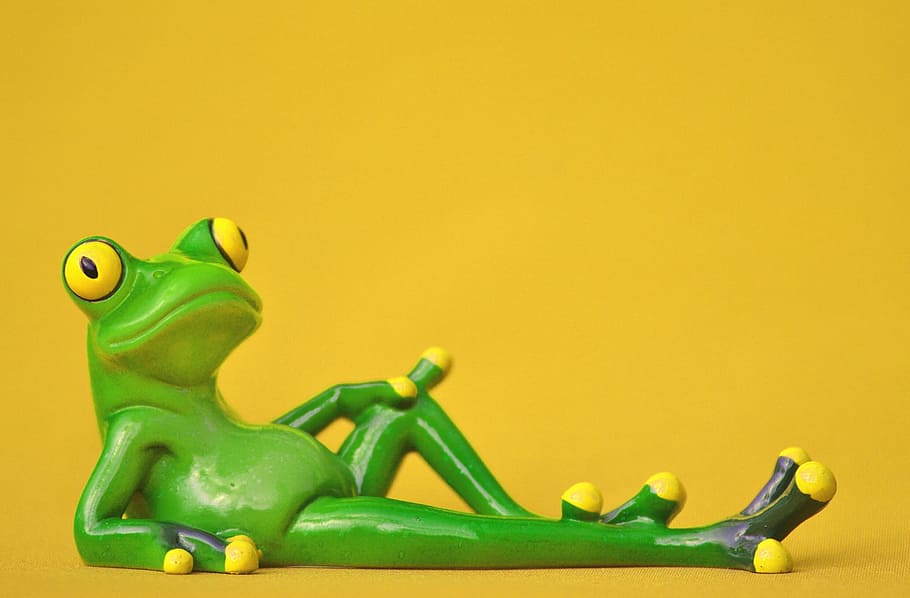 frog, lying, relaxed, cute, rest, figure, funny, relaxation HD wallpaper