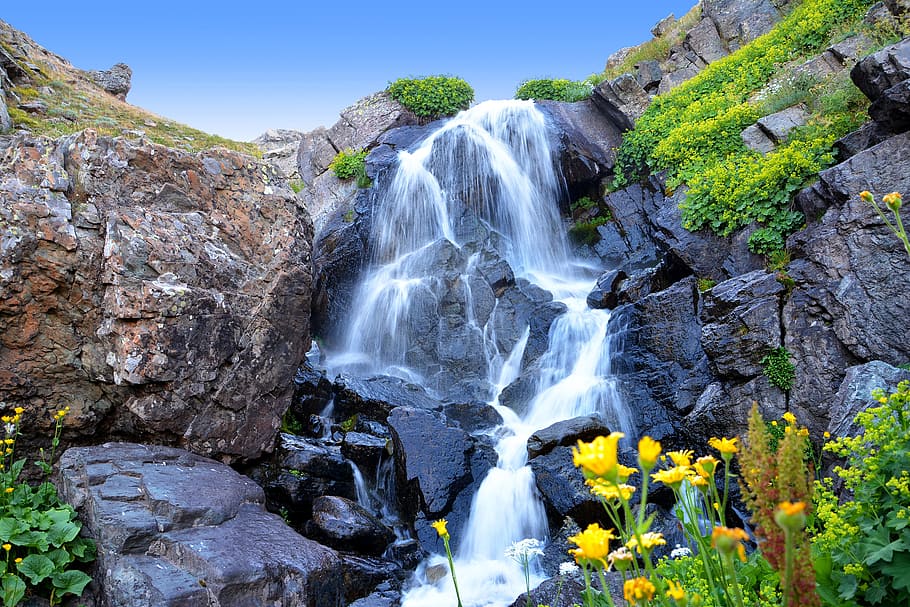 timelapse photography of flowing waterfall, turkey, nature, landscape, HD wallpaper