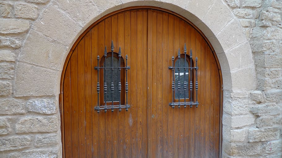 bed and breakfast, input, wood, door, entrance, closed, building exterior HD wallpaper