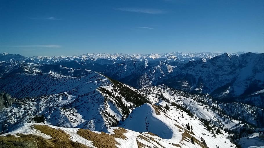 alpine, winter, mountains, austria, panorama, snow, european Alps HD wallpaper