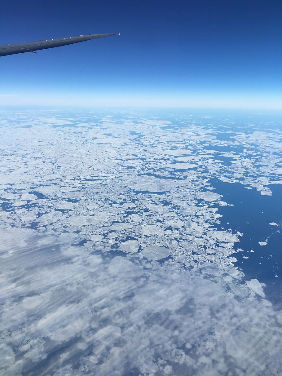 Arctic, Static, Ice Mountain, sky, flight, over, sea, view HD wallpaper