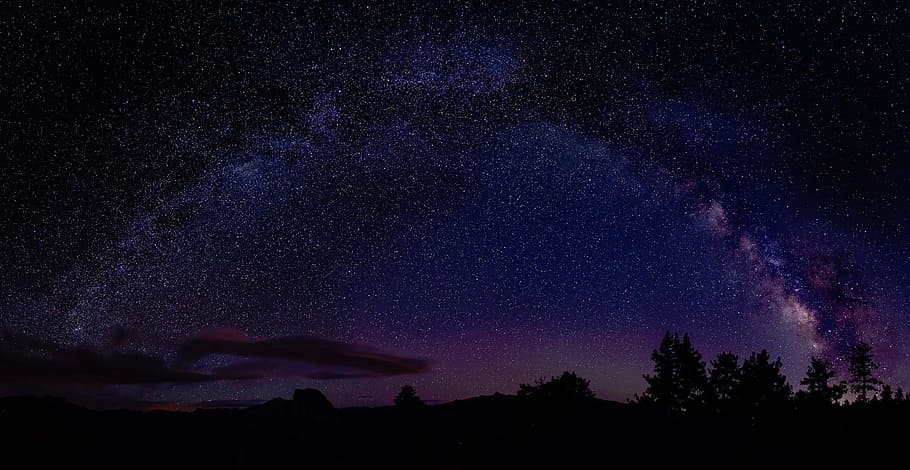 landscape photography of mountain during night time, nature HD wallpaper
