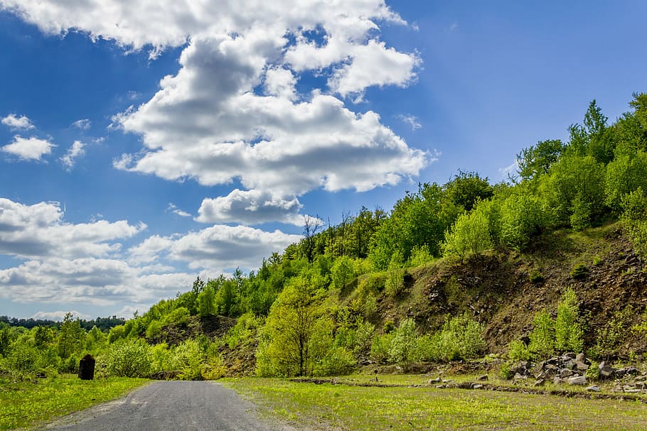 lane, landscape, trees, clouds, nature, rest, summer, green HD wallpaper