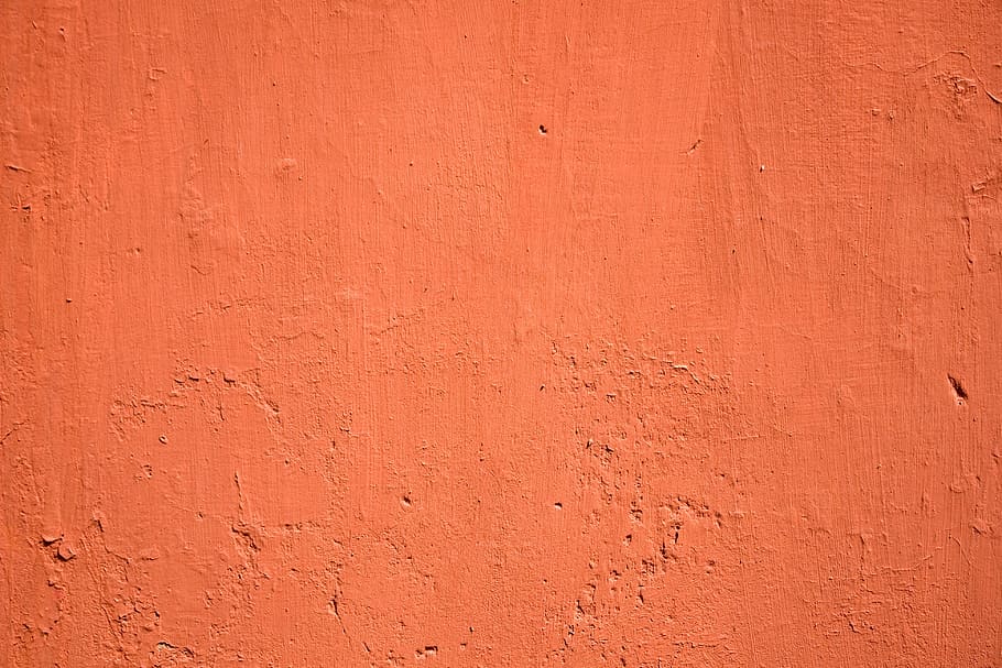 orange wall paint, red, texture, india, asia, travel, backgrounds, HD wallpaper