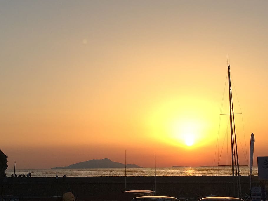 sunset, sea, sky, red, clouds, evening, landscape, holiday HD wallpaper