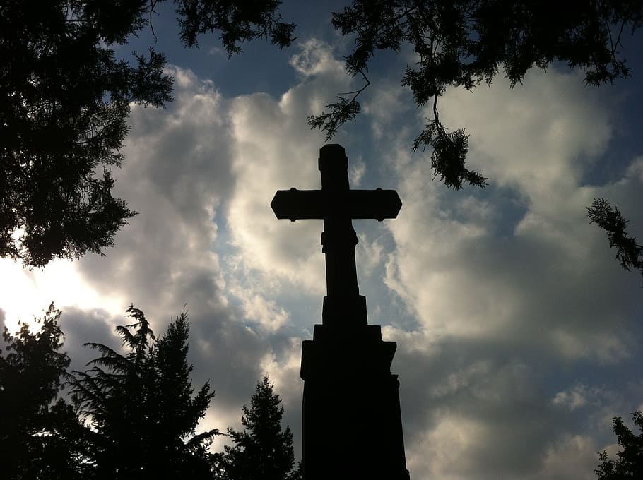 dark, cross, shadow, clouds, sky, religion, cloud - sky, spirituality HD wallpaper