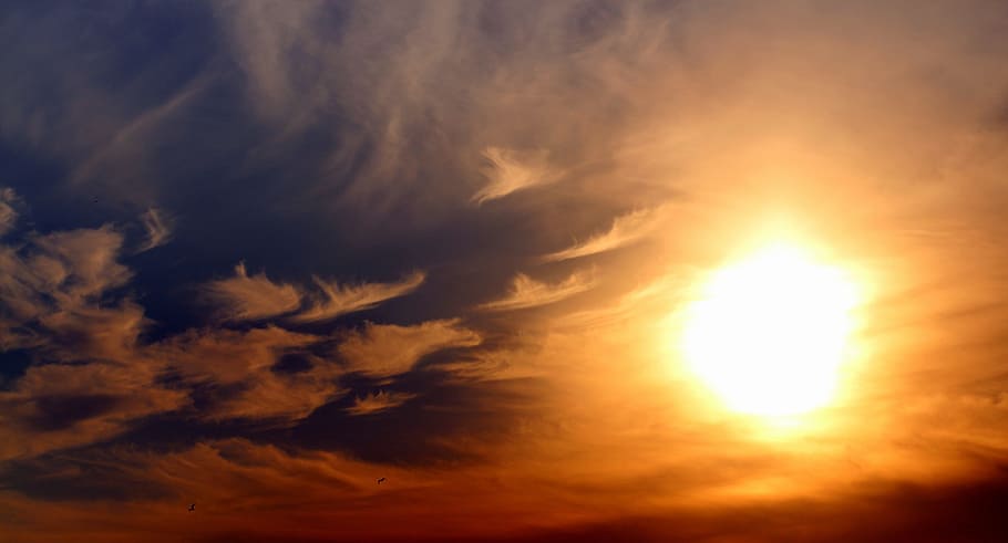 sun, sunset, sky, cloud, red, cloud - sky, cloudscape, scenics - nature HD wallpaper