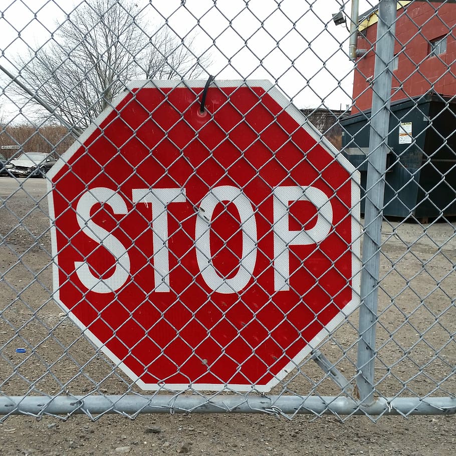 signs, streetsign, red, text, typography, fence, barrier, communication HD wallpaper