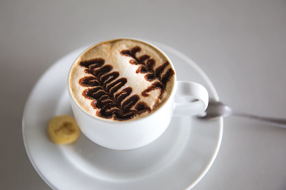 shallow focus photography of white ceramic teacup and saucer HD wallpaper