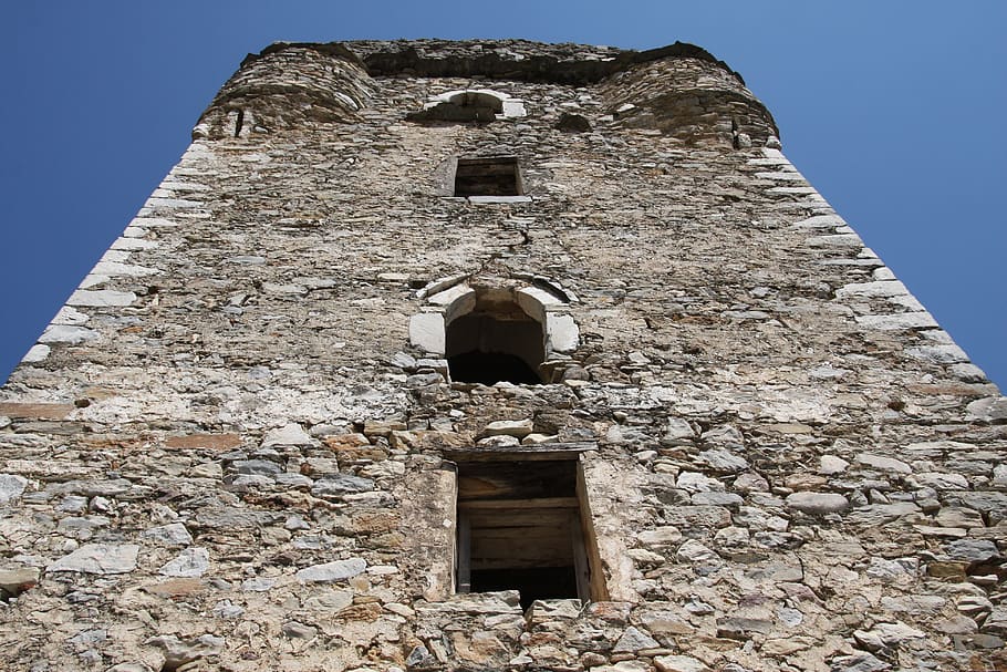 tower, mani, greece, messinian mani, stone, architecture, built structure, HD wallpaper