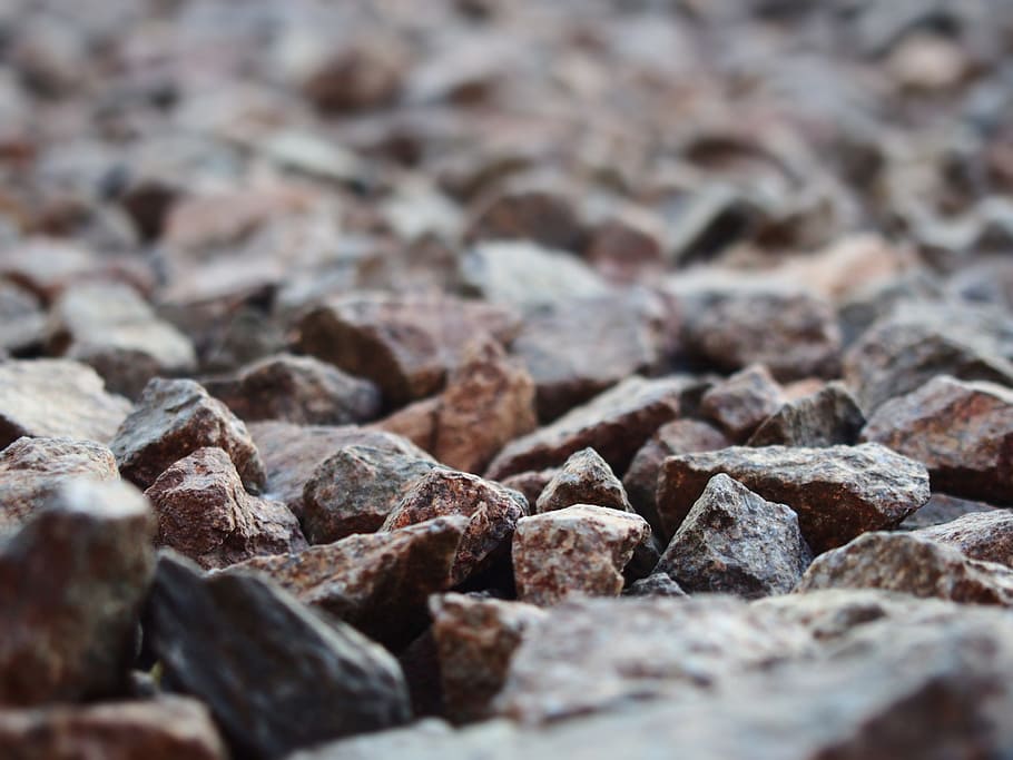rocks, stones, pebbles, grey, gray, selective focus, full frame HD wallpaper