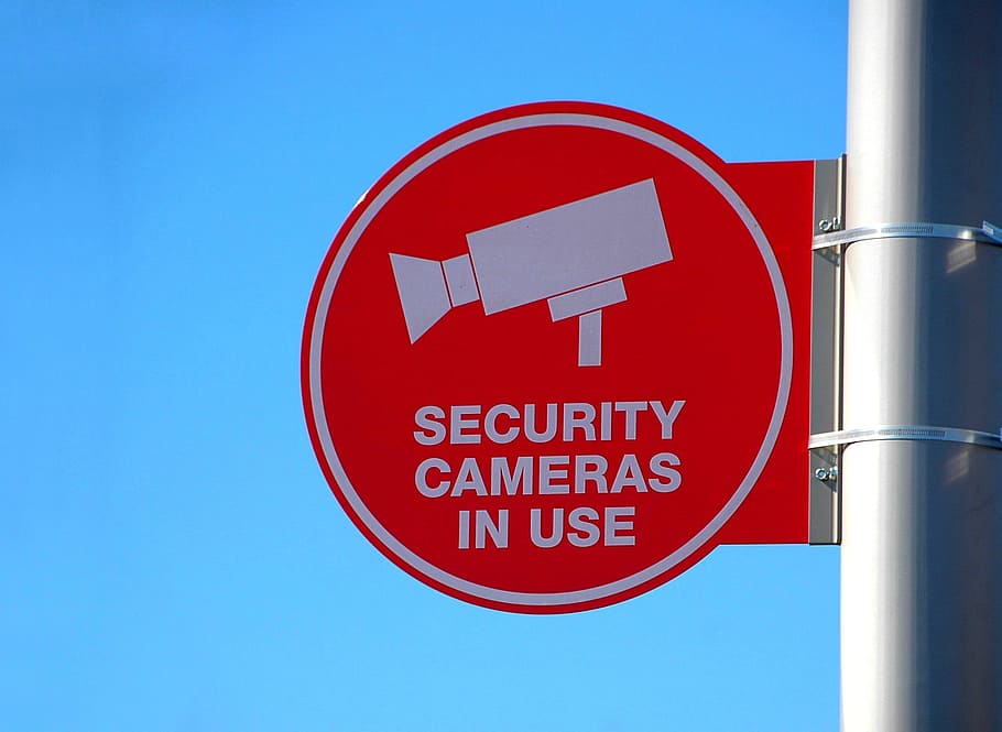security camera sign, symbol, icon, protection, safety, system, HD wallpaper