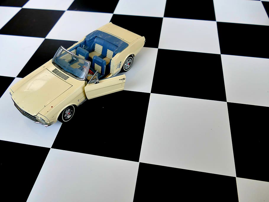 model car, oldtimer, auto, vehicles, toys, ford, yellow, flooring HD wallpaper