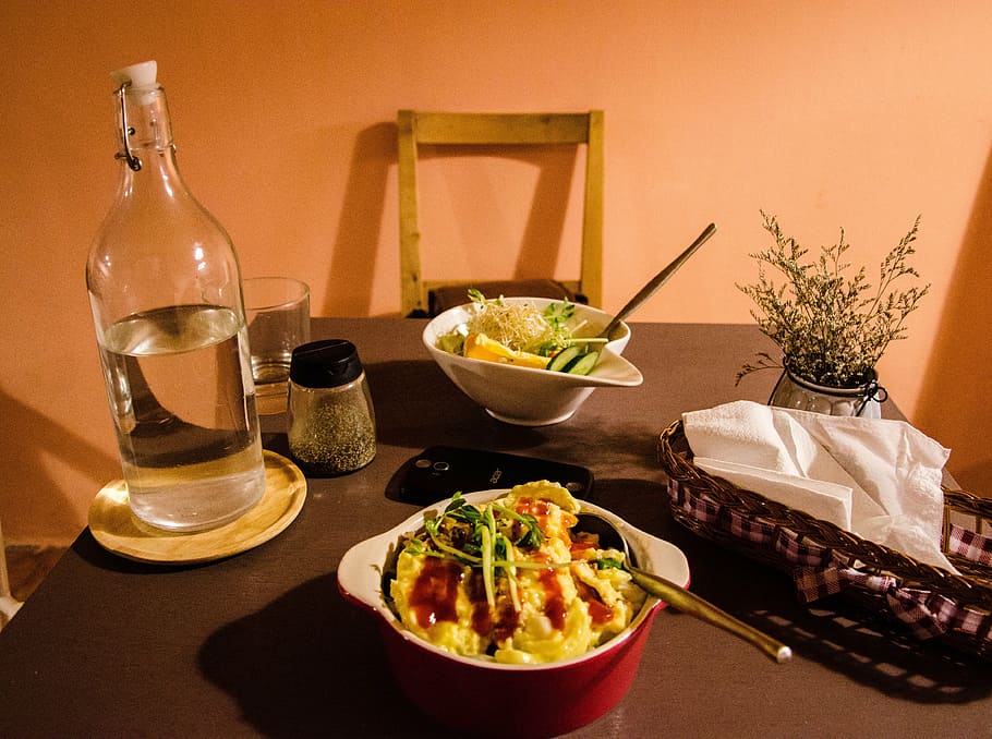 dining table, lunch, warm, food and drink, ready-to-eat, plate HD wallpaper