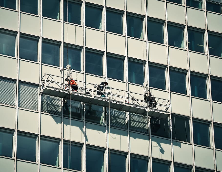 facade, window, window cleaner, architecture, building, houses facades HD wallpaper