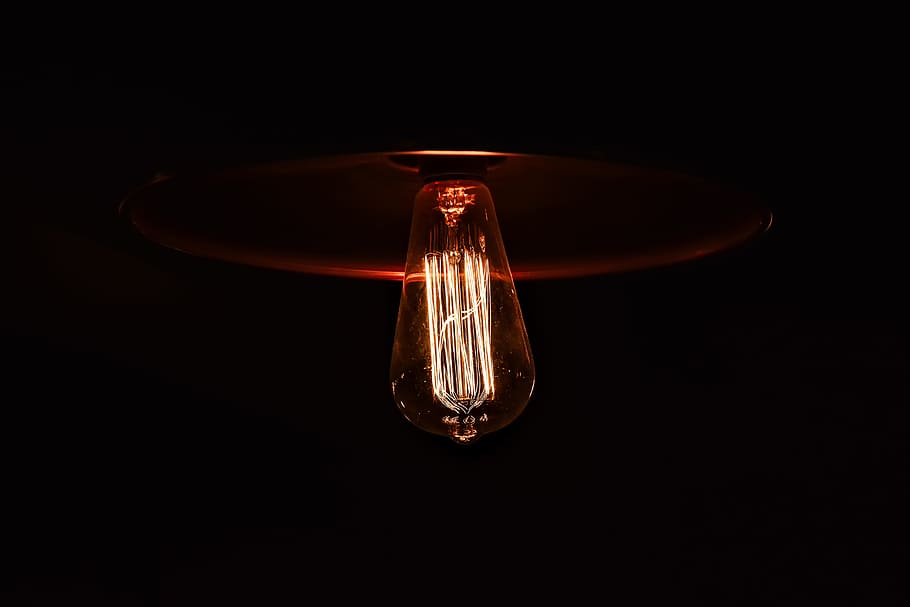 orange LED bulb, Light of Whisky, lamp, wire, black Color, electric Lamp HD wallpaper