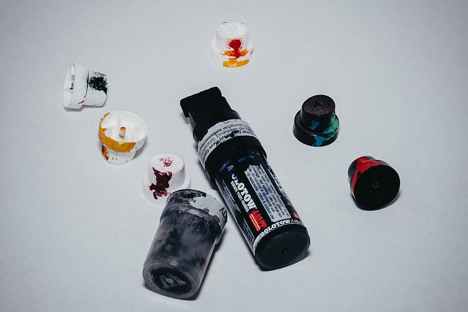 Edding, Felt-Tip Pen, Caps, black, spray heads, spray cap, colorful HD wallpaper