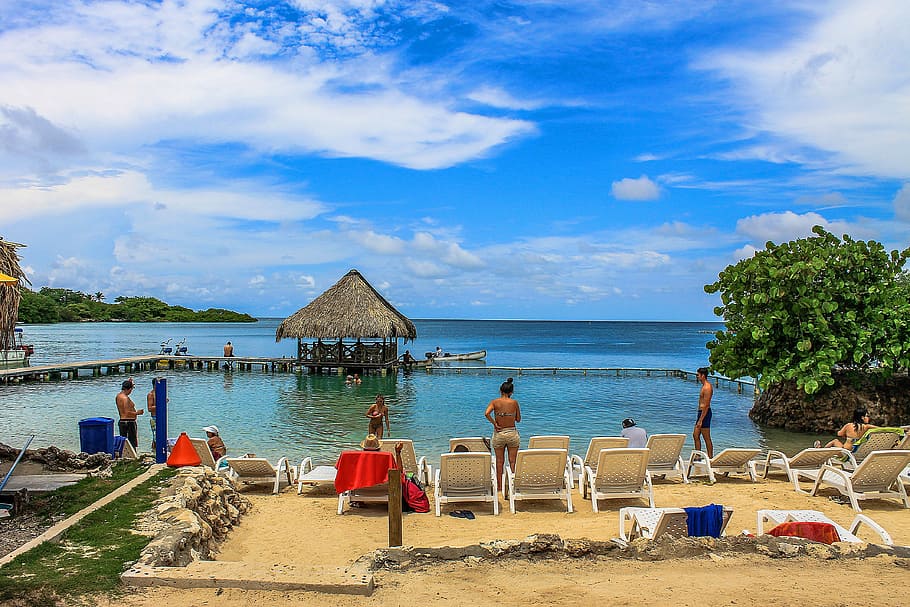 Beach, Colombia, Sun, Island, lagune, sun island, cartagena de indias, HD wallpaper