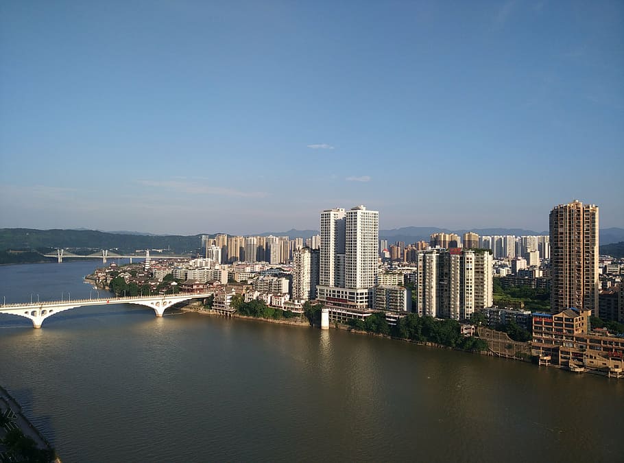 aikawa, bridge, riverview, cityscape, architecture, urban Skyline HD wallpaper