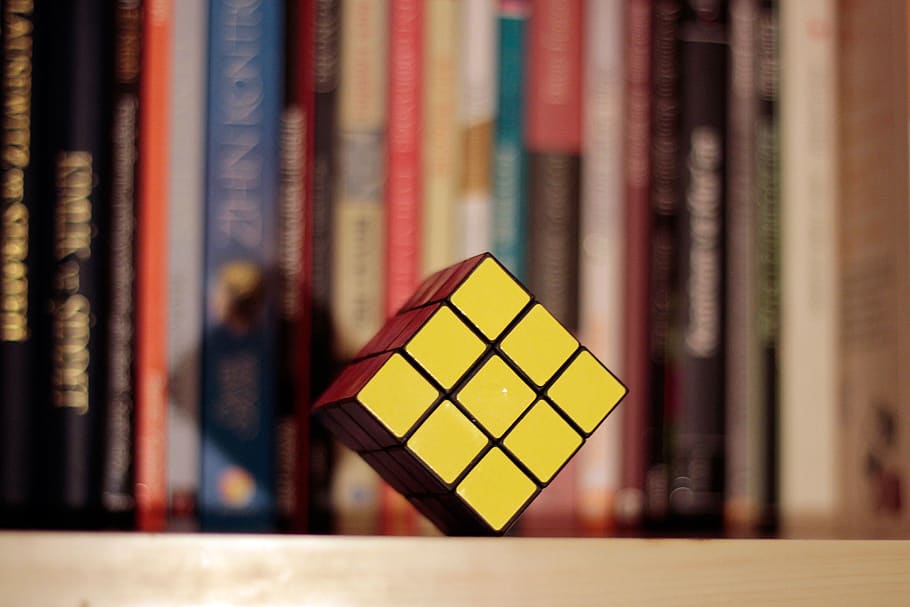 book, intelligence, game, cube, indoors, focus on foreground HD wallpaper