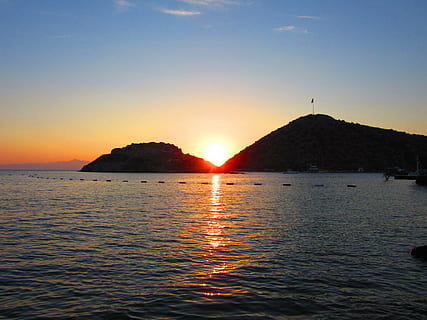 bodrum, turkey, beach, sunset, nature, water, sea, landscape HD wallpaper