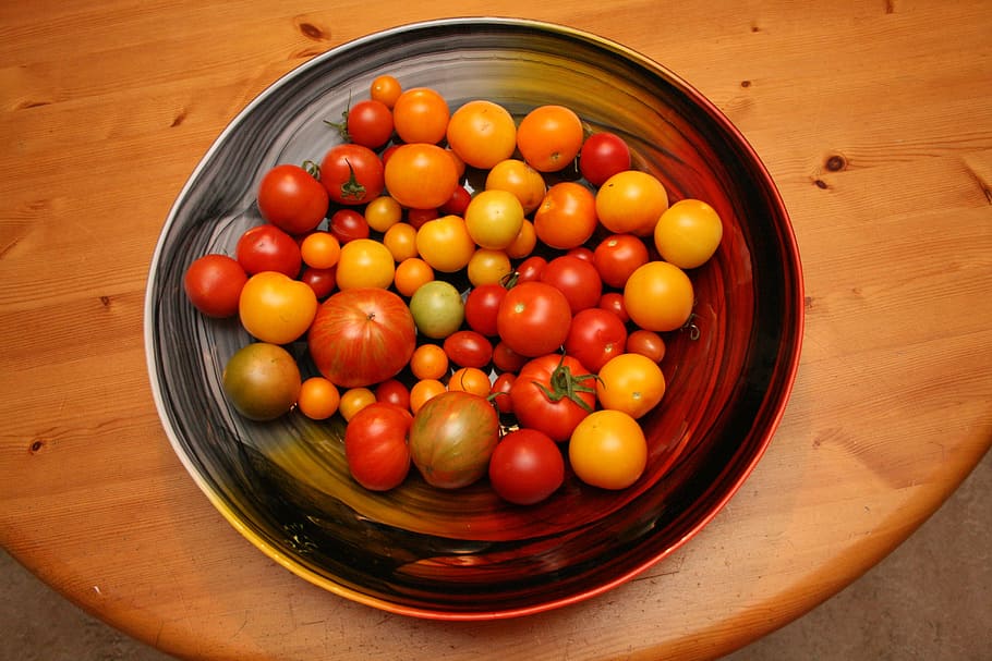 tomatoes, barrel, colors, food, food and drink, fruit, freshness HD wallpaper