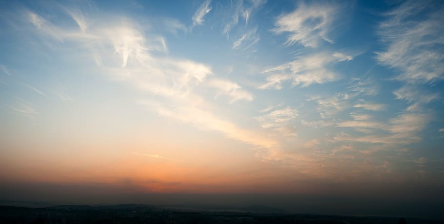 white clouds, sky, twilight, background, cloud - sky, scenics - nature HD wallpaper