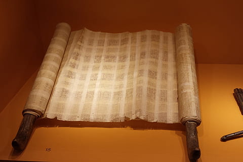 rolled beige paper on orange surface, Scroll, Antique, Font HD wallpaper