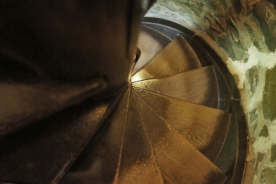 Castle, Architecture, Towers, fortress mountain, spiral staircase HD wallpaper