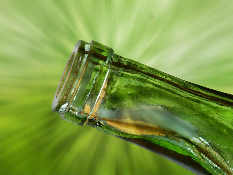 green, bottle neck, drink, empty, glass, glassware, alcohol HD wallpaper