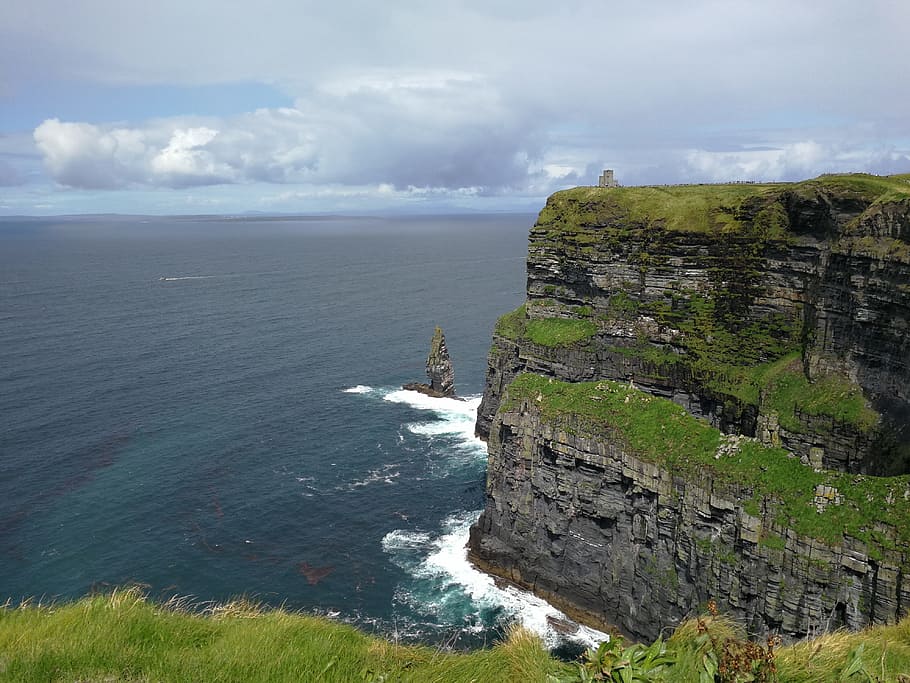 ireland, irish, cliff, moher, cliffs, nature, rocky coast, view, HD wallpaper