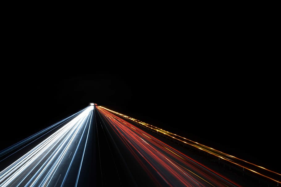 low exposure photo of cars on road during night time, time lapse photography of road at night HD wallpaper