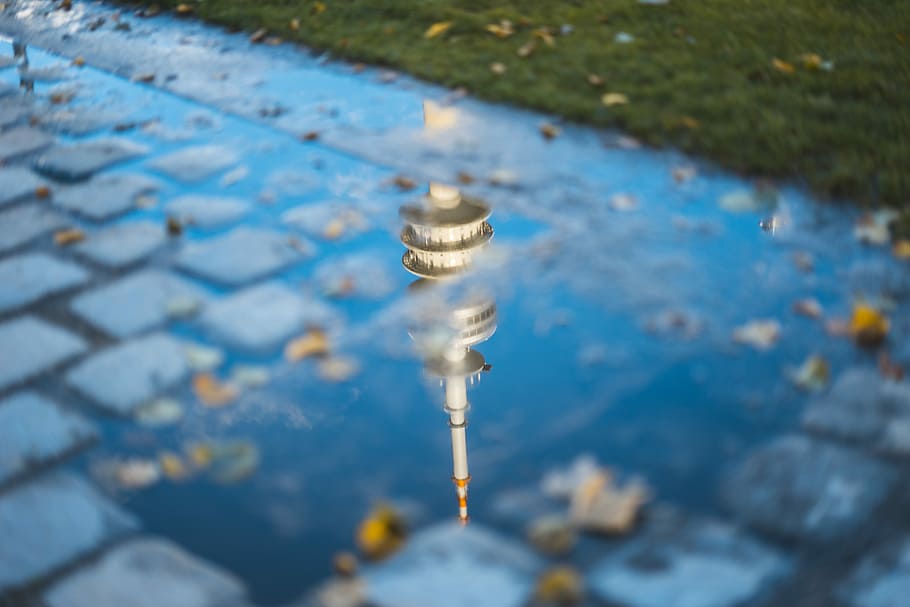 untitled, tower, building, structure, pavement, brick, water HD wallpaper